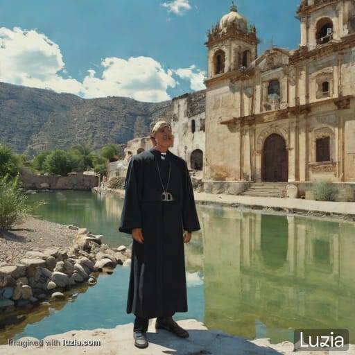 Horacio parado frente a su iglesia